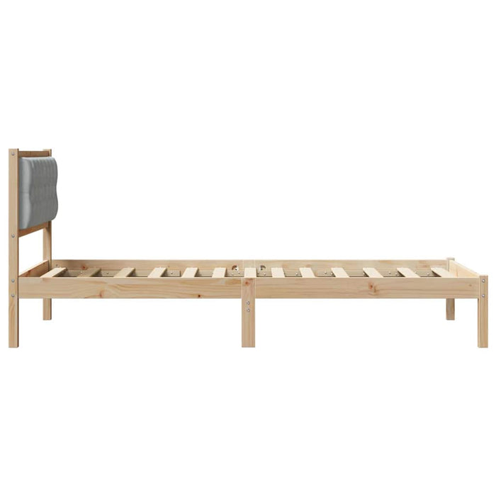 Cadru de pat cu headboard Gri deschis 100 x 200 cm țesătură - WALTI WALTI