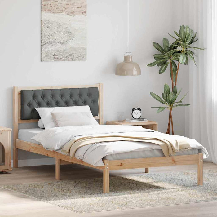 Cadru de pat cu headboard Gri închis 100 x 200 cm țesătură - WALTI WALTI