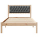 Cadru de pat cu headboard Gri închis 100 x 200 cm țesătură - WALTI WALTI