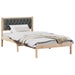 Cadru de pat cu headboard Gri închis 100 x 200 cm țesătură - WALTI WALTI