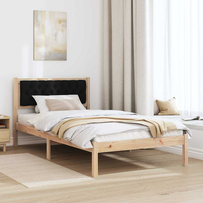 Cadru de pat cu headboard Negru 100 x 200 cm țesătură - WALTI WALTI