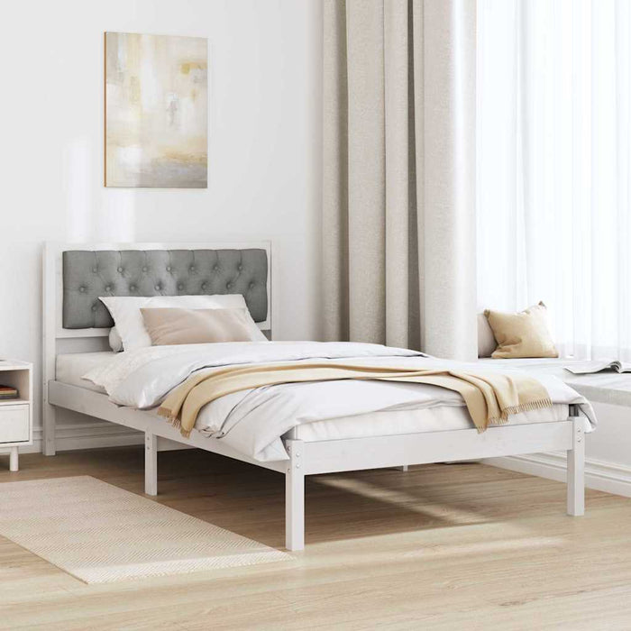 Cadru de pat cu headboard Gri deschis 100 x 200 cm țesătură - WALTI WALTI