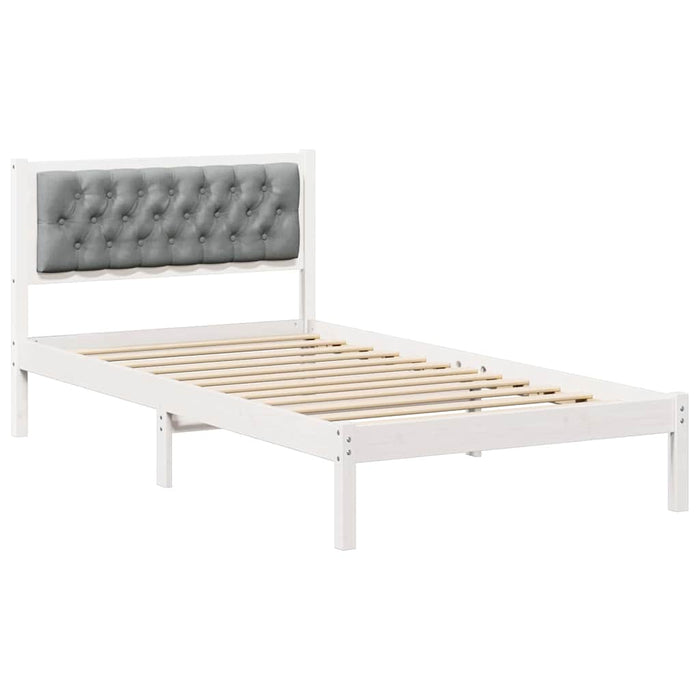 Cadru de pat cu headboard Gri deschis 100 x 200 cm țesătură - WALTI WALTI