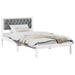 Cadru de pat cu headboard Gri deschis 100 x 200 cm țesătură - WALTI WALTI
