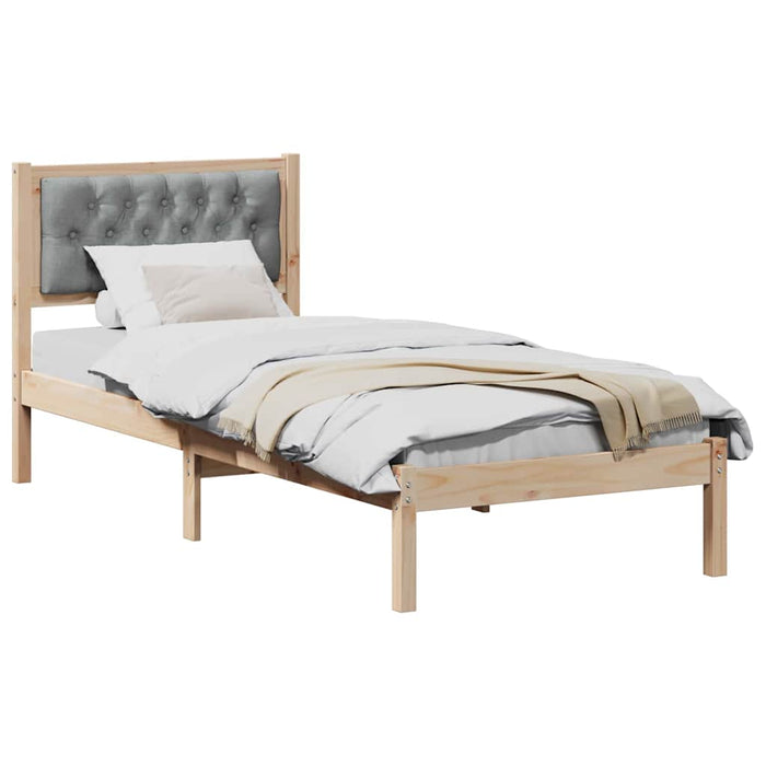 Cadru de pat cu headboard Gri deschis 90 x 200 cm țesătură - WALTI WALTI
