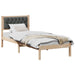 Cadru de pat cu headboard Gri închis 90 x 200 cm țesătură - WALTI WALTI