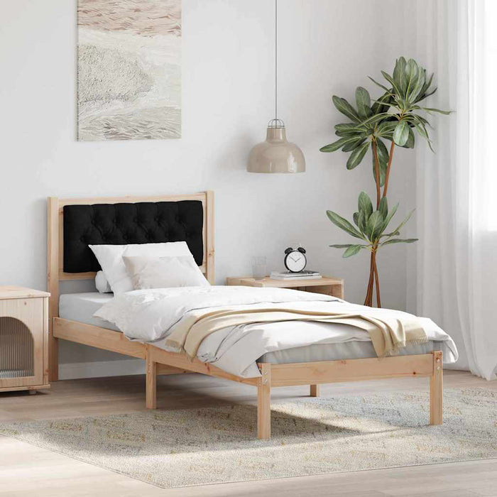 Cadru de pat cu headboard Negru 90 x 200 cm țesătură - WALTI WALTI