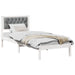 Cadru de pat cu headboard Gri deschis 90 x 200 cm țesătură - WALTI WALTI