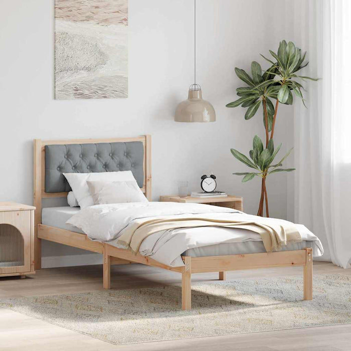 Cadru de pat cu headboard Gri deschis 80 x 200 cm țesătură - WALTI WALTI