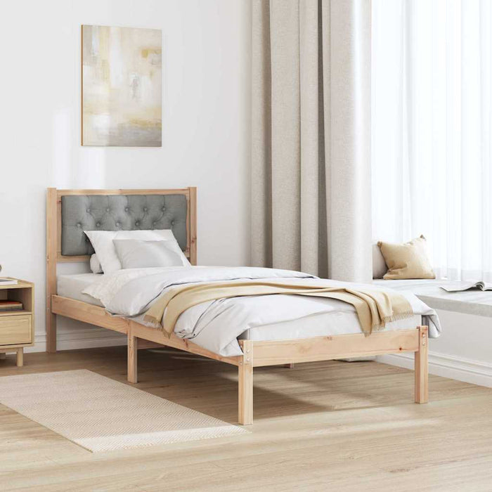 Cadru de pat cu headboard Gri deschis 80 x 200 cm țesătură - WALTI WALTI