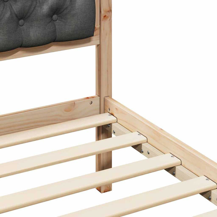 Cadru de pat cu headboard Gri închis 80 x 200 cm țesătură - WALTI WALTI