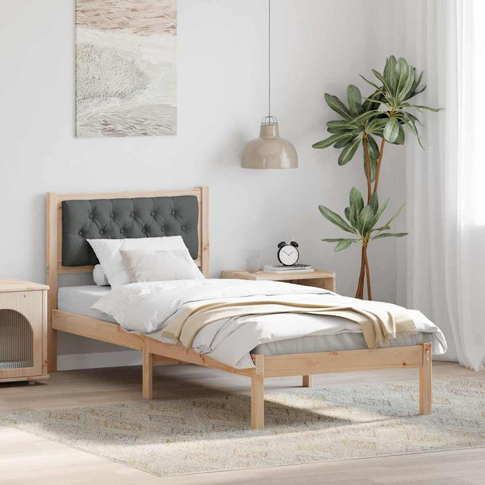 Cadru de pat cu headboard Gri închis 80 x 200 cm țesătură - WALTI WALTI