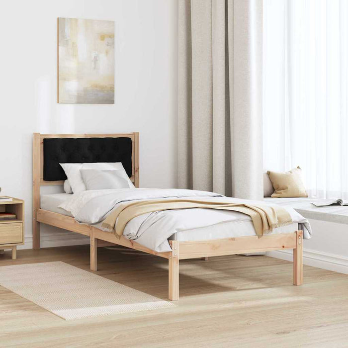 Cadru de pat cu headboard Negru 80 x 200 cm țesătură - WALTI WALTI