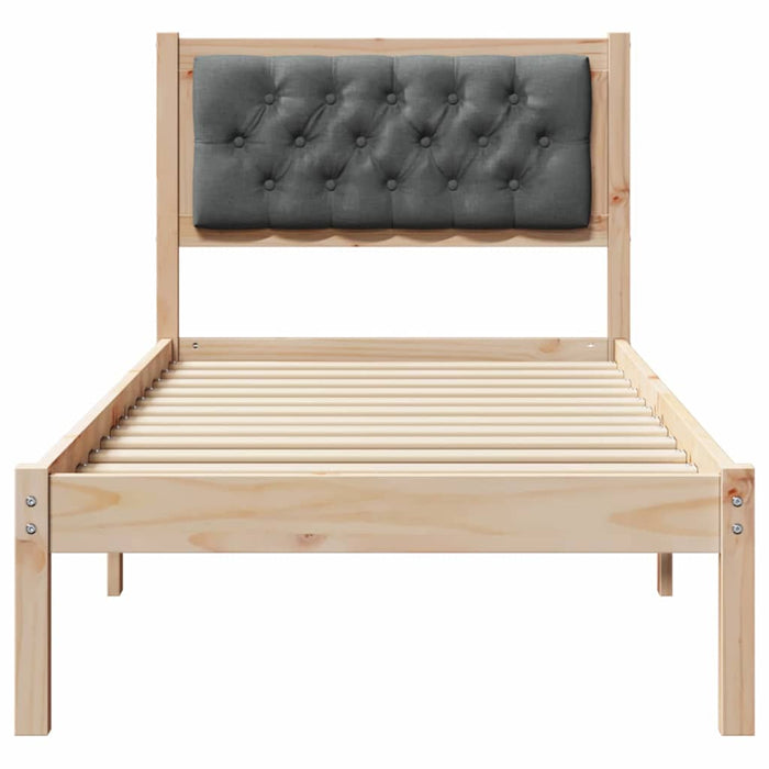 Cadru de pat cu headboard Gri închis 90 x 190 cm țesătură - WALTI WALTI