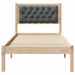Cadru de pat cu headboard Gri închis 90 x 190 cm țesătură - WALTI WALTI