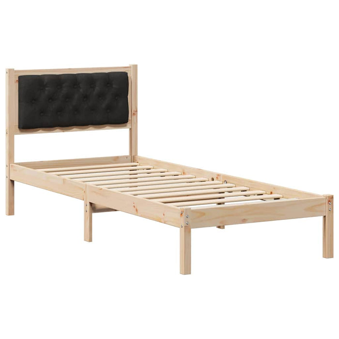 Cadru de pat cu headboard Negru 90 x 190 cm țesătură - WALTI WALTI