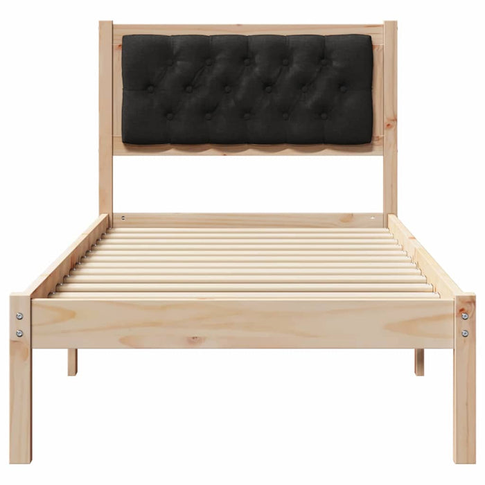Cadru de pat cu headboard Negru 90 x 190 cm țesătură - WALTI WALTI