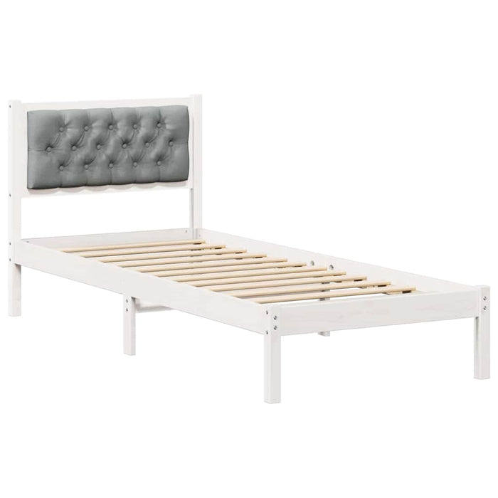 Cadru de pat cu headboard Gri deschis 90 x 190 cm țesătură - WALTI WALTI