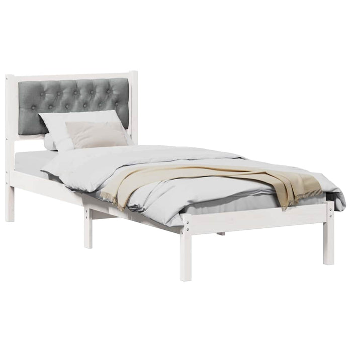 Cadru de pat cu headboard Gri deschis 90 x 190 cm țesătură - WALTI WALTI