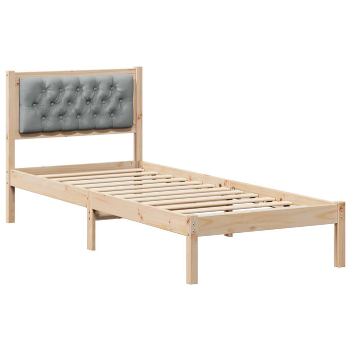 Cadru de pat cu headboard Gri deschis 75 x 190 cm țesătură - WALTI WALTI