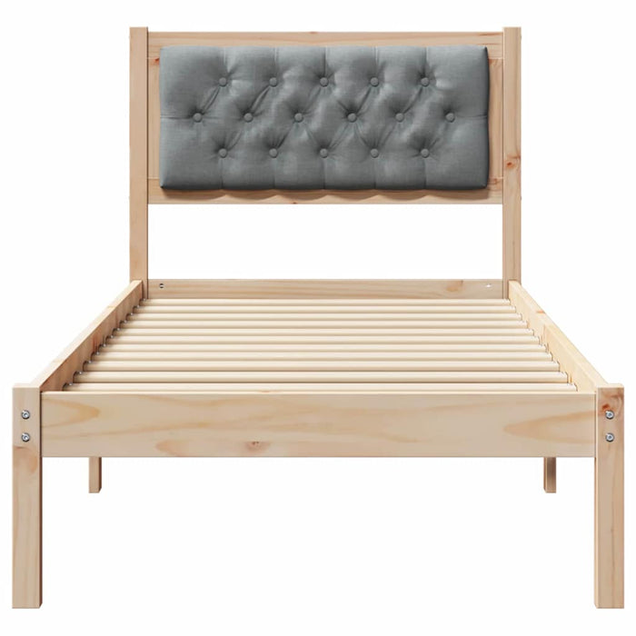 Cadru de pat cu headboard Gri deschis 75 x 190 cm țesătură - WALTI WALTI