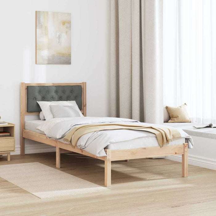 Cadru de pat cu headboard Gri închis 75 x 190 cm țesătură - WALTI WALTI