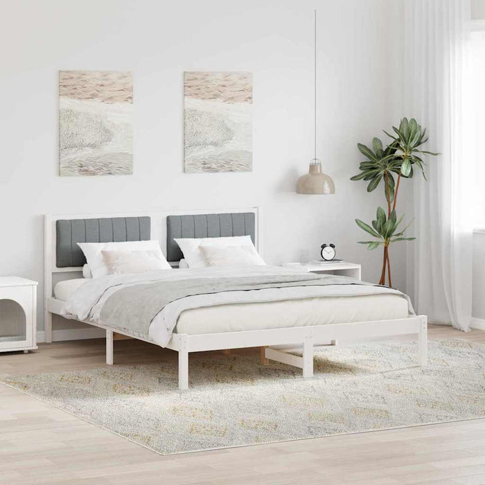Cadru de pat cu tăblie tapițată Gri deschis 160 x 200 cm - WALTI WALTI