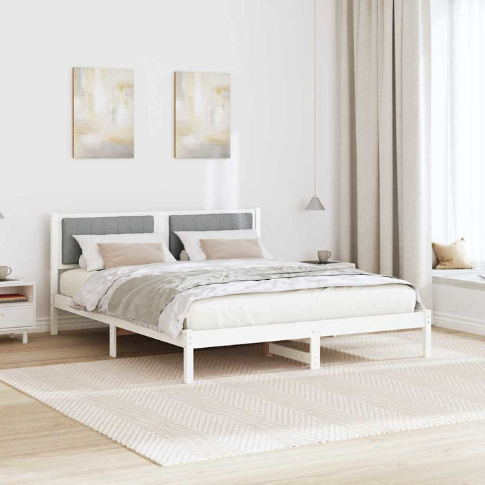 Cadru de pat cu tăblie tapițată Gri deschis 160 x 200 cm - WALTI WALTI