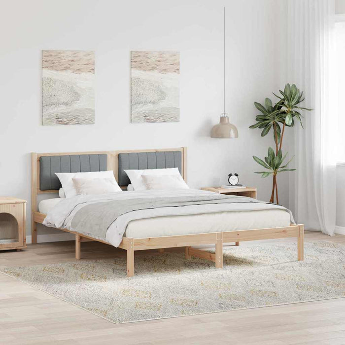 Cadru de pat cu tăblie tapițată Gri deschis 150 x 200 cm - WALTI WALTI