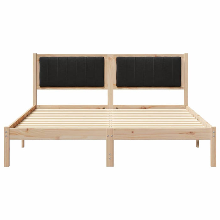 Cadru de pat cu tăblie tapițată cu headboard Negru 150 x 200 cm - WALTI WALTI