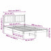 Cadru de pat cu tăblie tapițată cu headboard Negru 120 x 200 cm - WALTI WALTI