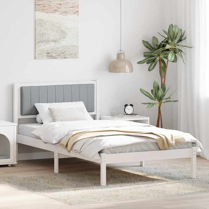 Cadru de pat cu tăblie tapițată Gri deschis 100 x 200 cm - WALTI WALTI