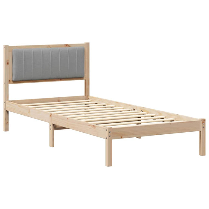 Cadru de pat cu tăblie tapițată Gri deschis 90 x 200 cm - WALTI WALTI