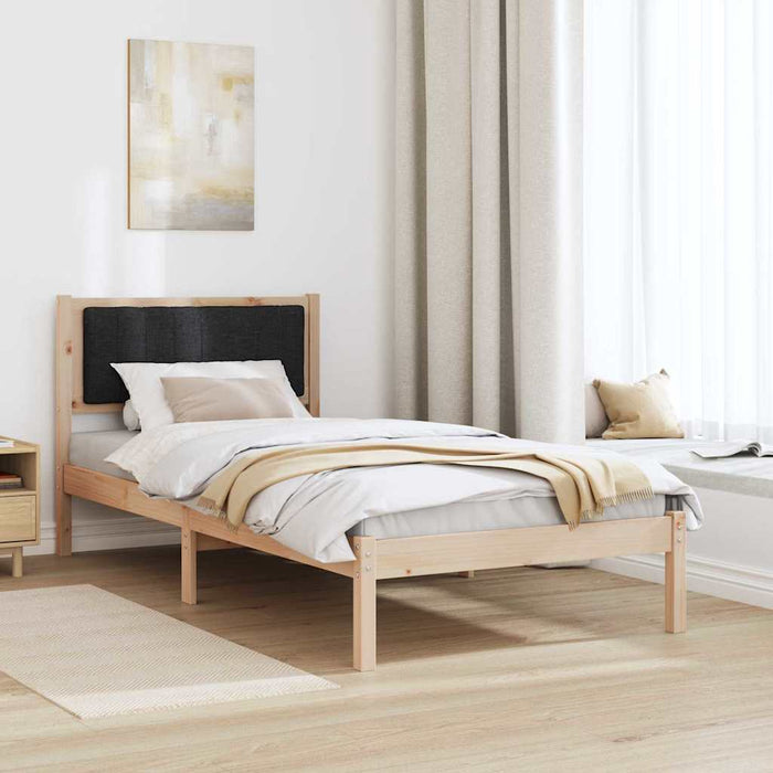 Cadru de pat cu tăblie tapițată cu headboard Negru 90 x 200 cm - WALTI WALTI