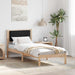 Cadru de pat cu tăblie tapițată cu headboard Negru 80 x 200 cm - WALTI WALTI