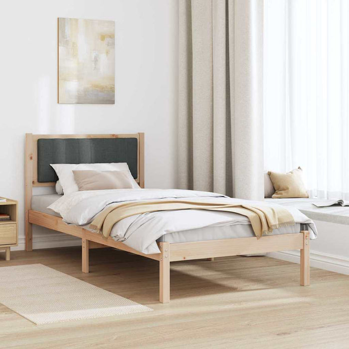 Cadru de pat cu tăblie tapițată Gri închis 90 x 190 cm - WALTI WALTI