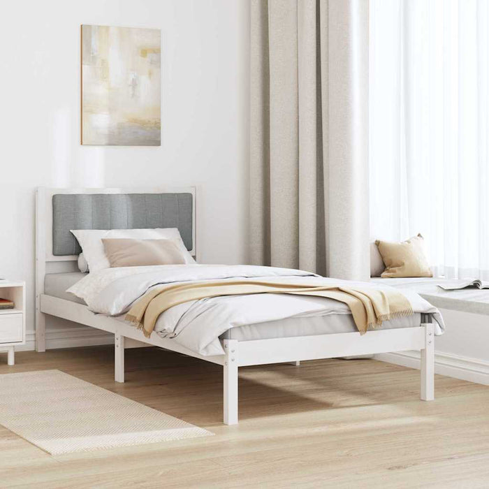 Cadru de pat cu tăblie tapițată Gri deschis 90 x 190 cm - WALTI WALTI