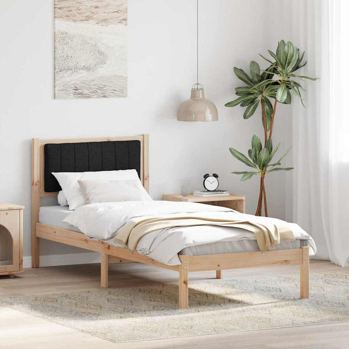 Cadru de pat cu tăblie tapițată cu headboard Negru 75 x 190 cm - WALTI WALTI