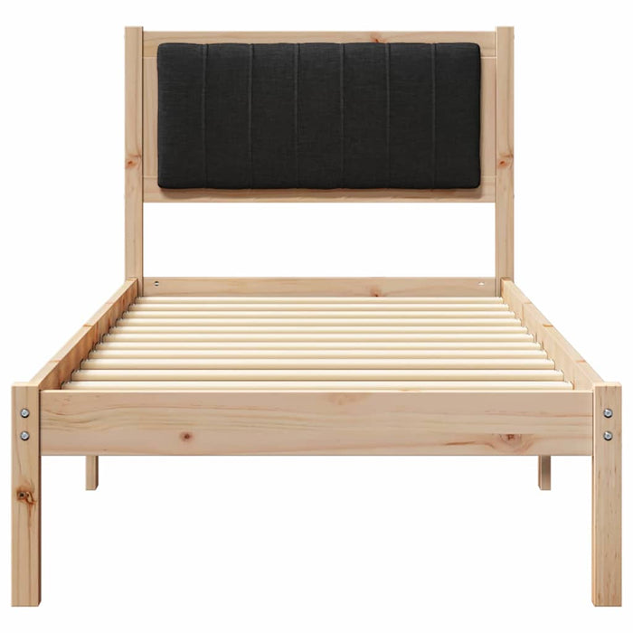 Cadru de pat cu tăblie tapițată cu headboard Negru 75 x 190 cm - WALTI WALTI