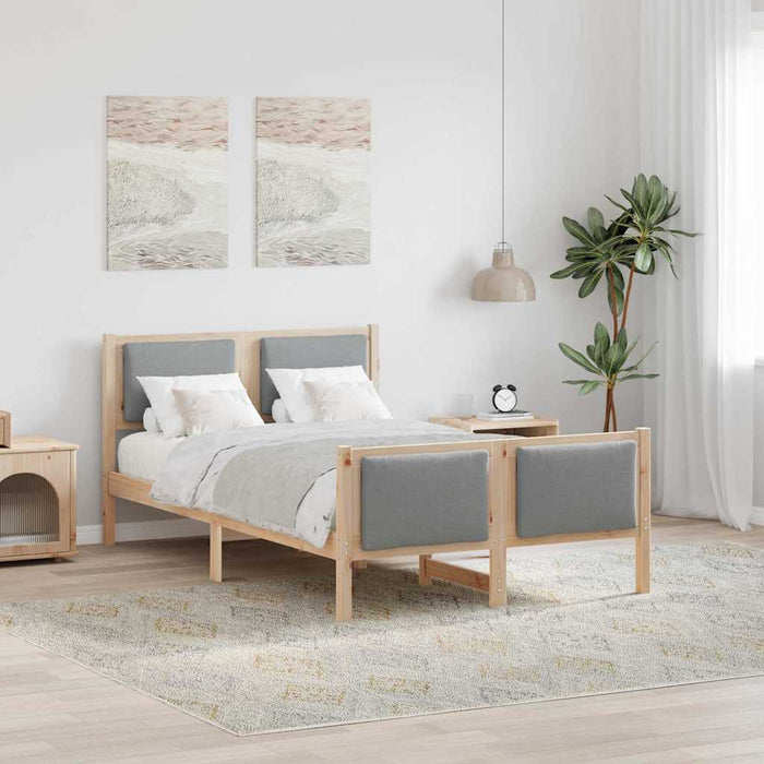 Cadru de pat cu headboard Gri deschis 120 x 200 cm țesătură - WALTI WALTI