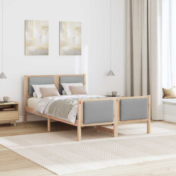 Cadru de pat cu headboard Gri deschis 120 x 200 cm țesătură - WALTI WALTI