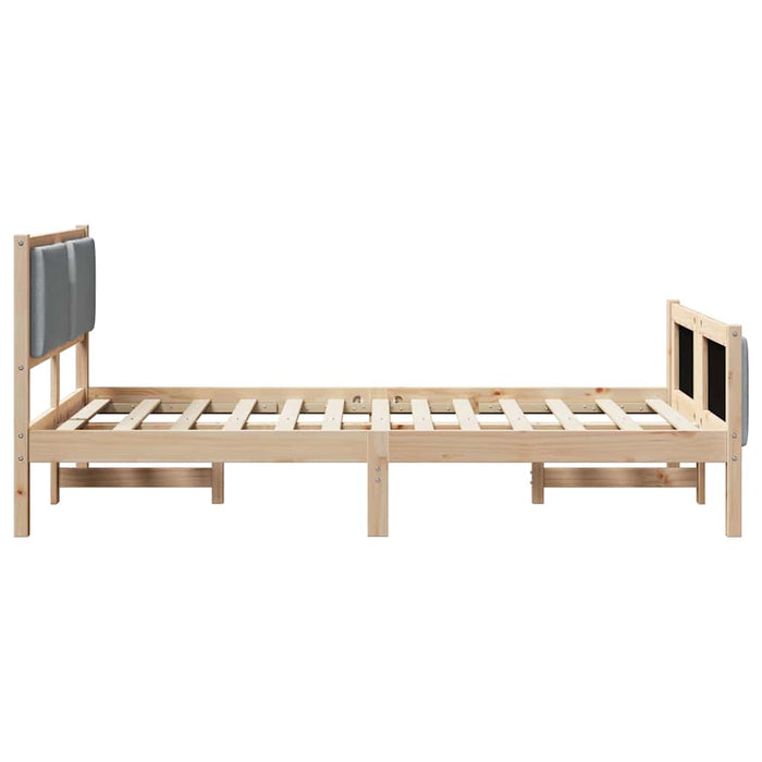 Cadru de pat cu headboard Gri deschis 120 x 200 cm țesătură - WALTI WALTI