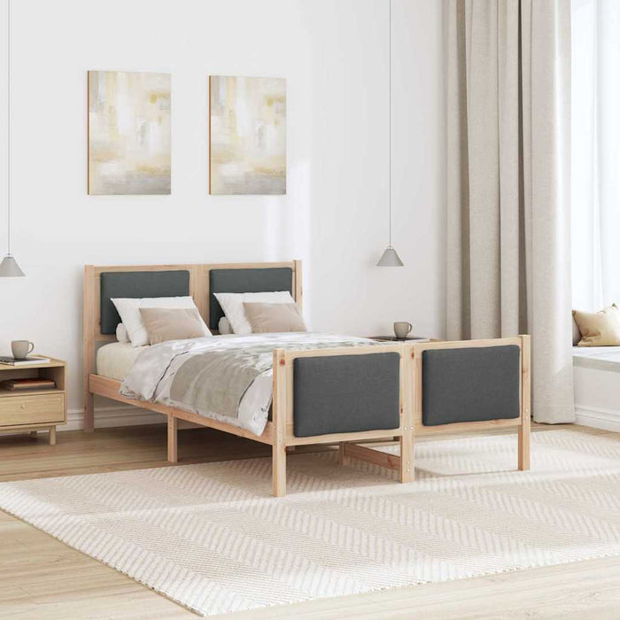 Cadru de pat cu headboard Gri închis 120 x 200 cm țesătură - WALTI WALTI