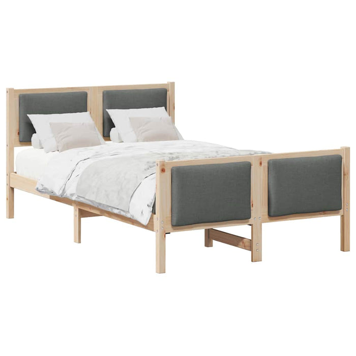 Cadru de pat cu headboard Gri închis 120 x 200 cm țesătură - WALTI WALTI