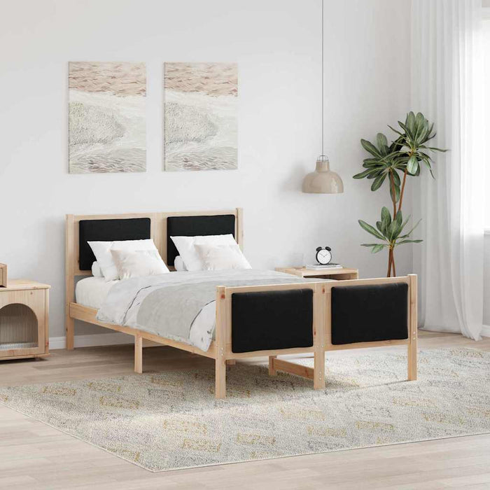 Cadru de pat cu headboard Negru 120 x 200 cm țesătură - WALTI WALTI