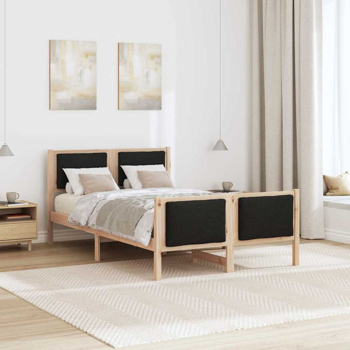 Cadru de pat cu headboard Negru 120 x 200 cm țesătură - WALTI WALTI