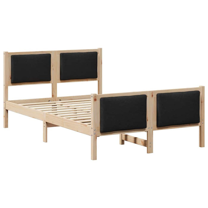 Cadru de pat cu headboard Negru 120 x 200 cm țesătură - WALTI WALTI