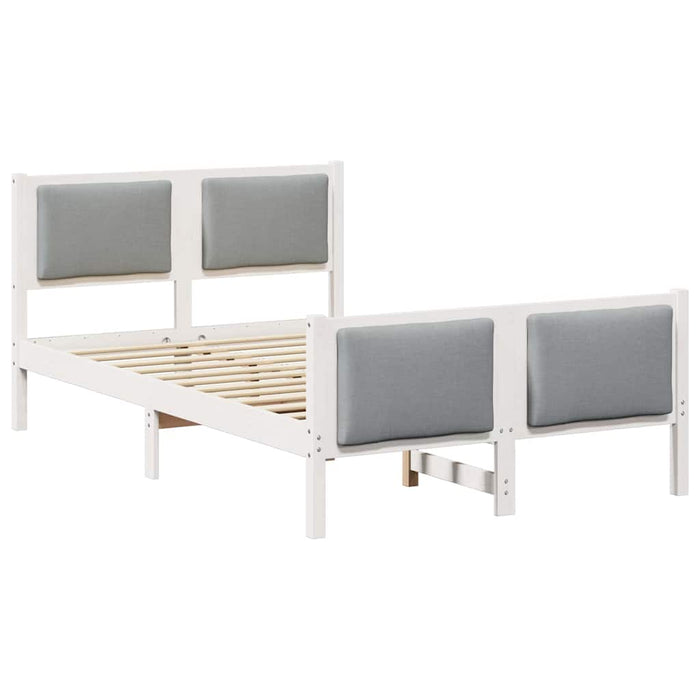 Cadru de pat cu headboard Gri deschis 120 x 200 cm țesătură - WALTI WALTI