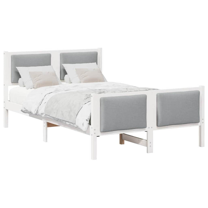 Cadru de pat cu headboard Gri deschis 120 x 200 cm țesătură - WALTI WALTI