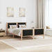 Cadru de pat cu headboard Negru 140 x 190 cm țesătură - WALTI WALTI